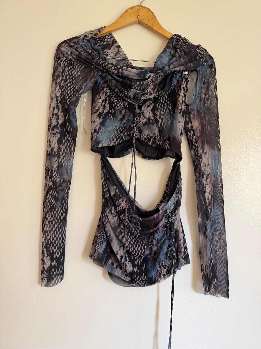 Jaded London Mini Dahna Macrame Dress in Brown